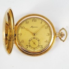 Alpina - Art Deco Frackuhr / Taschenuhr - vergoldet - 1930er Jahre