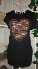 Damen Shirt mit Pailletten  M