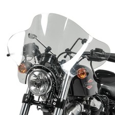 Windschild Batwing mit 4-Punkt-Fixierung für Custom Bikes klar C-Ware