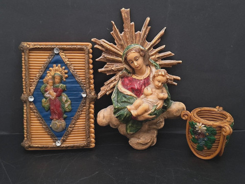 Antik wachsbuch madonna mit - antik,