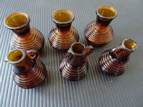 Ddr glasvasen set braun - ddr, set,