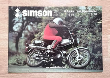 Simson S 51 N S 70  51 E Prospekt Werbung Reklame IFA DDR Enduro Export