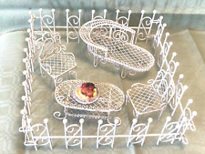 Gartenmöbel + Zaun, Metall, fürs Puppenhaus, 50er Jahre