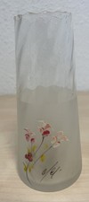 Vase aus Glas handbemalt Vintage  17 cm hoch