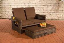 Polyrattan 2er Lounge Sofa braun Gartensofa Couch Lounge Terrasse Outdoor