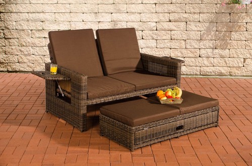 Polyrattan 2er lounge sofa - polyrattan,