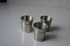 3 kleine Rein-Zinnbecher, Schnapsbecher , 4 cm  Hoch