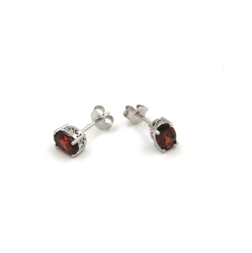 Granat ohrstecker oval mini - granat,