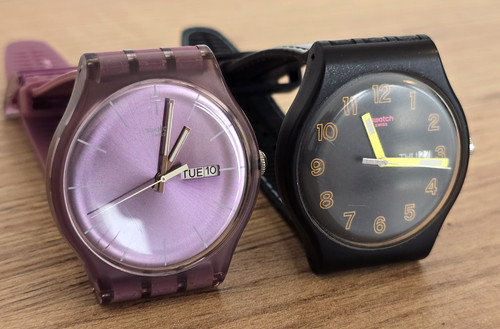 Swatch uhr konvolut prune - 2x,