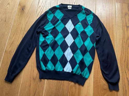Lacoste blue argyle pullover - lacoste,
