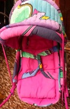 Knorr Puppenwagen /Puppenkarre, Tragetasche, alles nutzbar, rosa-bunt, klappbar