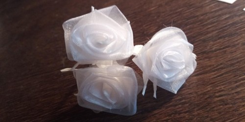 Organza stoffrosen rosen - x,