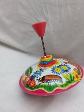 LBZ Lorenz Bolz Zirndorf Blech-Kreisel; Motiv: Blumen und Insekten