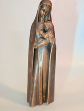 Madonna Wachsfigur 26 cm Marienfigur Wachs mit Jesus im Arm Muttergottes Maria