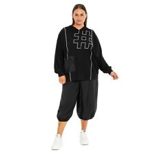 GOZZIP Shirt Hoodie Coco schwarz Gr 54 56 (XL) Jersey weiß Abgesetzt