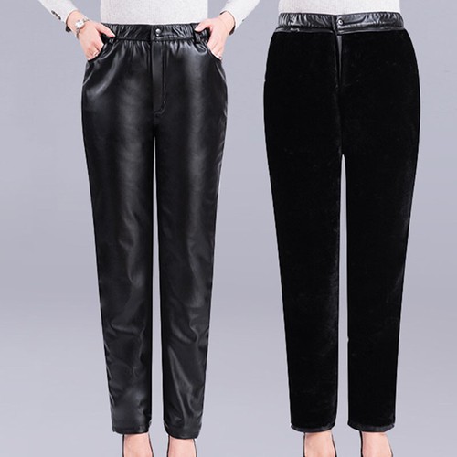 Damen kunstleder jogginghose - kunstleder,