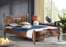 Holzbett bett massiv unikat - massiv,