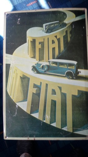 Blech schild fiat gewölbt - schild,