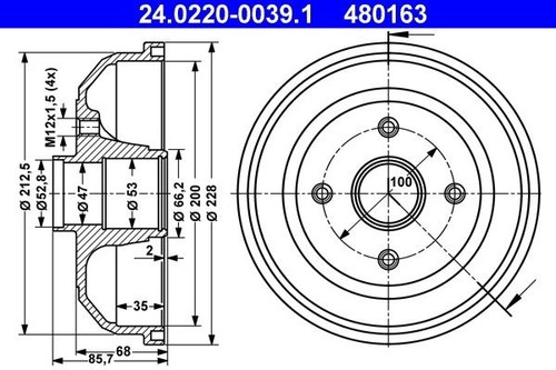 Bremstrommel ate - 2,