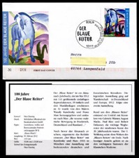 Der blaue Reiter, Gemälde Franz Marc. FDC(2)-Brief+Beschreibung.Berlin. BRD 2012
