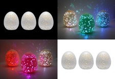 3er LED Ostereier Keramik Eier