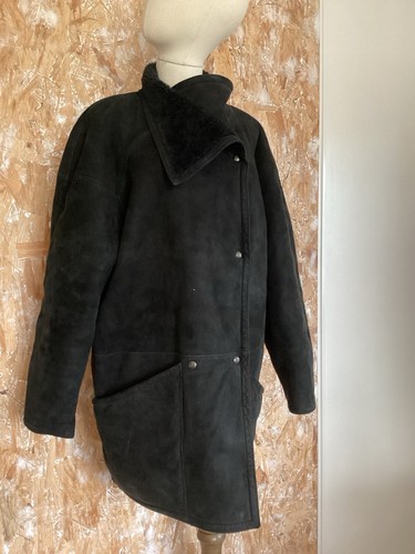 Echtwolle pelzmantel schwarz - echtwolle,