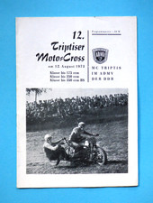 Programm Heft - Triptiser Moto Cross 1973 - MC TRIPTIS im ADMV - DDR