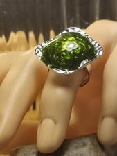 Cocktail Ring in Silber Grün