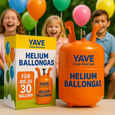 Helium Gas Ballongas für Luftballon für bis zu 30 Ballons Party YAVE