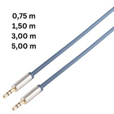 Audio Klinken Aux Kabel 3,5mm Stecker 2x Klinke Metall Stecker 0,75m 1,5m 3m 5m