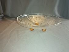 Alte Glasschale mit 3 braunen