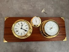 WEMPE Schiffsuhr Glasenschlag Glockenschlag Chronometerwerke Hamburg  HYGROMETER