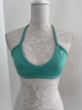 Gymshark Sport BH Gr. S Grün Minimal Sports Bra Neckholder Leichter Halt