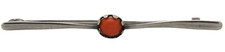 ? Lange Silber Brosche mit Koralle - Antikschmuck - 6,95 x 0,75 cm / 3,55g
