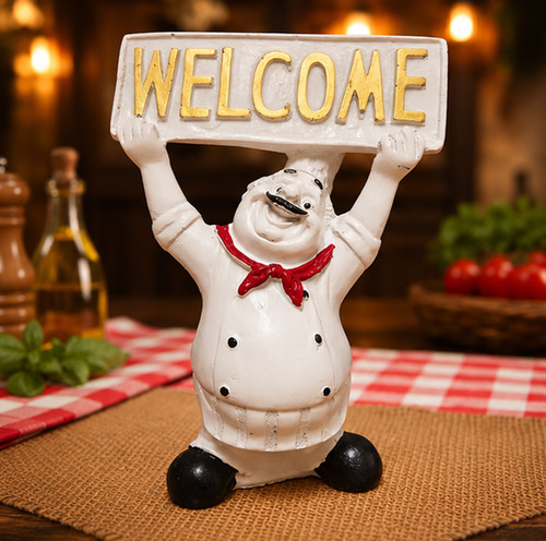Chef willkommensschild statue - chef,