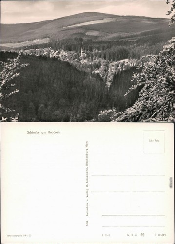 Ansichtskarte schierke - ansichtskarte,