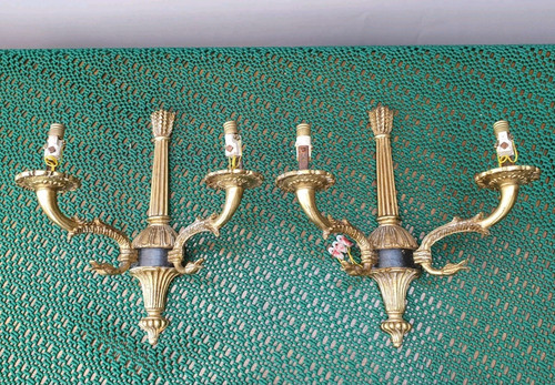 Lampe wandlampe messing - 2x,