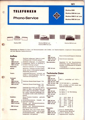 Telefunken phono service - telefunken, phono-service