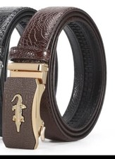 BUSINESS GÜRTEL VEGANER GENARBTER LEDERGÜRTEL GÜRTEL 125cm ANZUGGÜRTEL KROKODIL