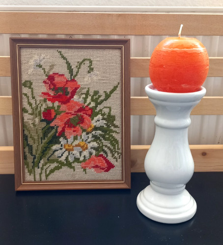 Vintage set stickbild - stickbild, blumen