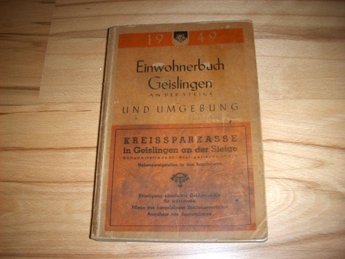 Geislingen einwohnerbuch für - einwohnerbuch,