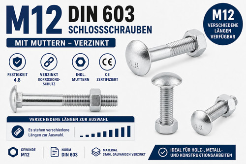 M12 din 603 schloßschrauben - m12,