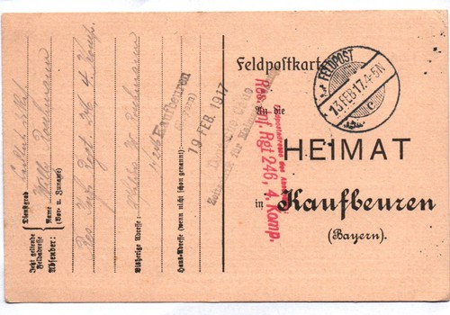 Feldpost karte reserve - feldpost,