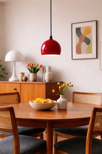 Rote pendelleuchte rund - rote,