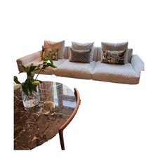 Flexform Sofa Softdream Stoff Crem Hellgrau Mix Inklusive Kissen