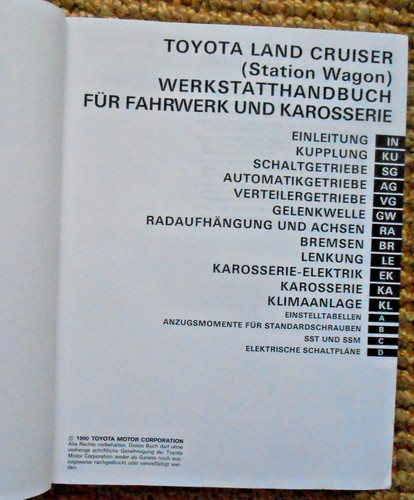 Werkstatthandbuch toyota land - werkstatthandbuch,