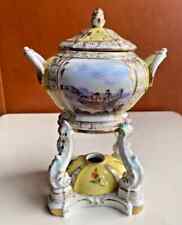 KPM Berlin Rechaud Duftgefäß Watteau farbig staffiert um 1800