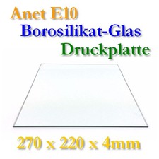 Borosilikatglas Druckbett 270x220x4mm Glasplatte Druckplatte NEU z.B. Anet E10