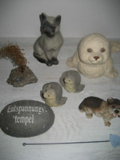 Konvolut Dekofiguren Seehund Robbe Katze Hund Bäumchen Stein gebraucht