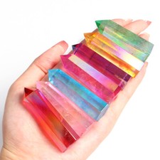 Aqua Aura Bergkristall Spitzen